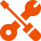 Orange maintenance tools icon