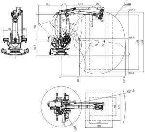 Robotic Arm QJR130-3100M Overall Dimension