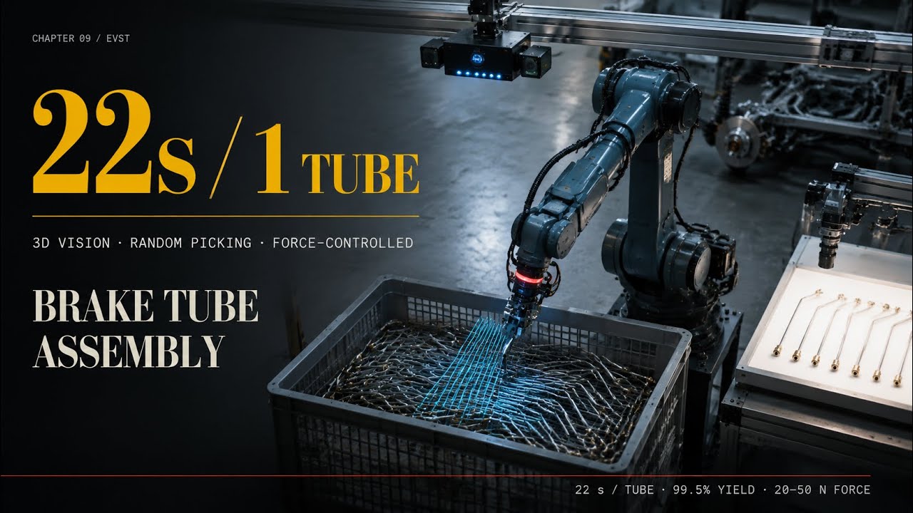 3D vision-guided brake tube assembly automation with six-axis robot force control and inline inspection