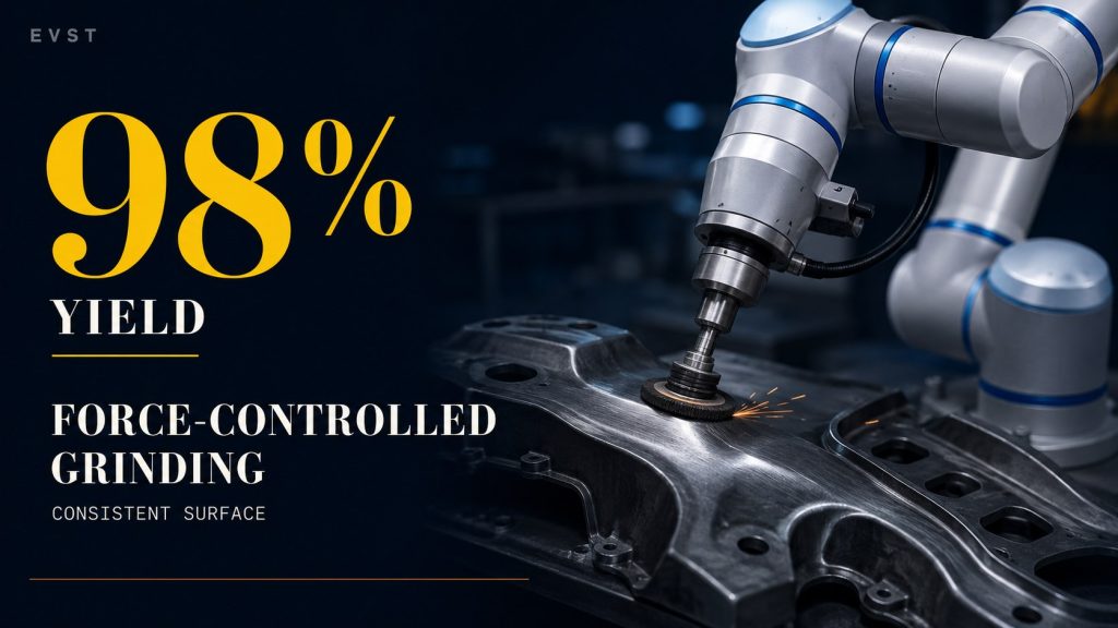 Collaborative Robot Force-Controlled Grinding & Polishing — Consistent Surface