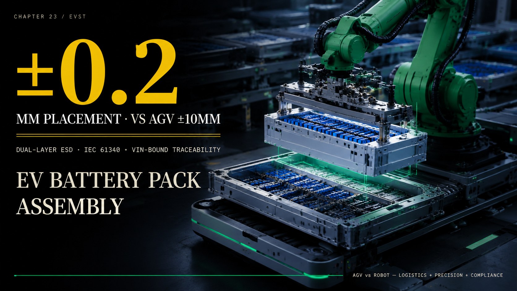Your EV Battery PACK Line Has Two Compliance Gates — ESD and VIN. An AGV Alone Clears Neither.