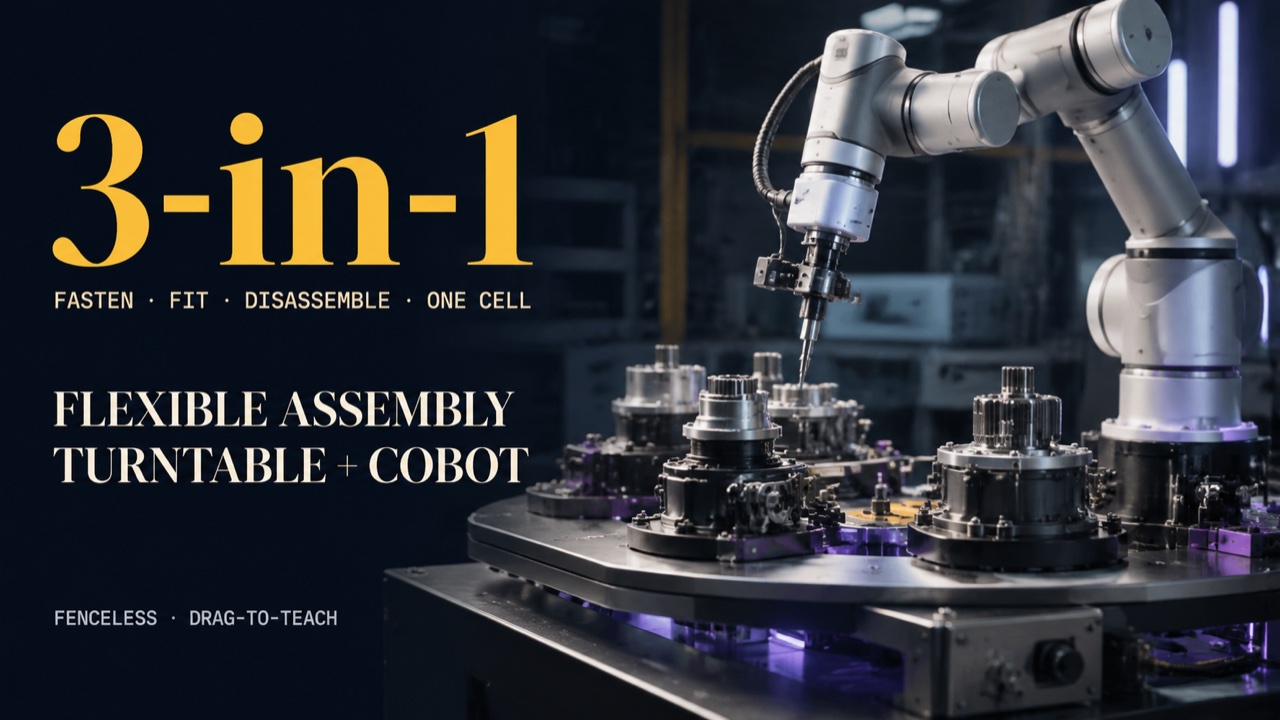 cobot flexible assembly turntable traceability hero