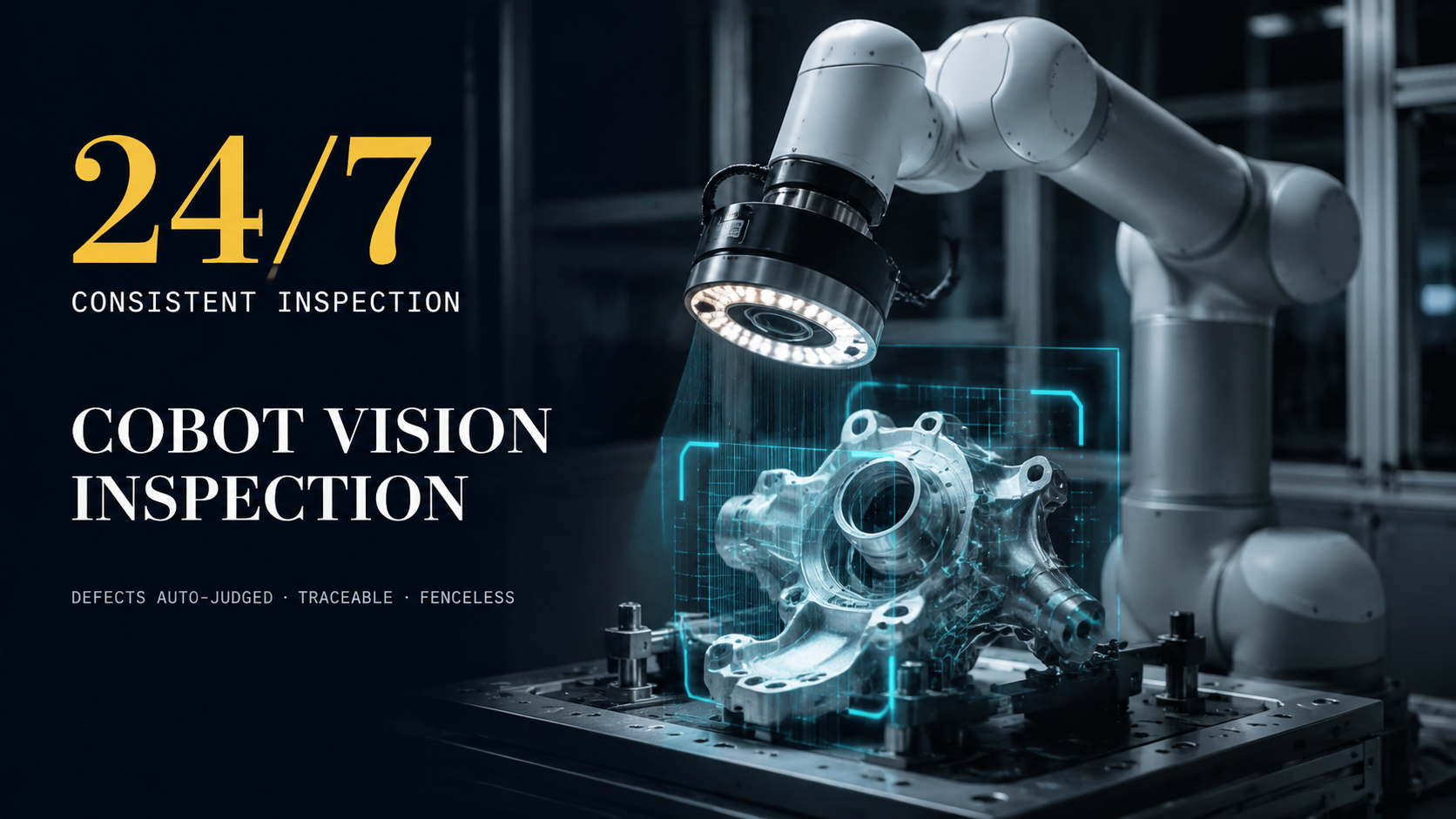 collaborative robot vision inspection defects traceability