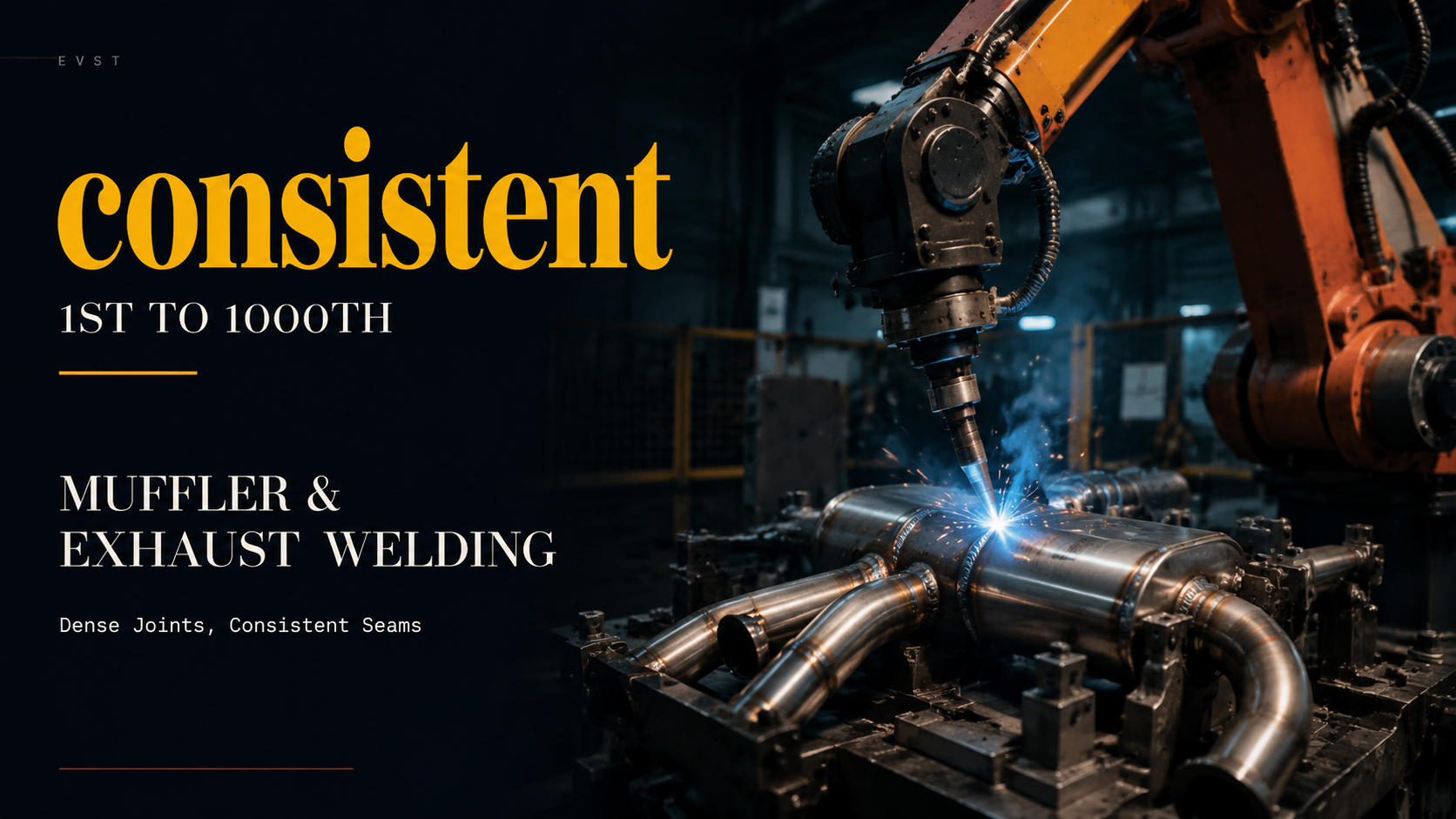 robot welding mufflers exhausts consistent seams