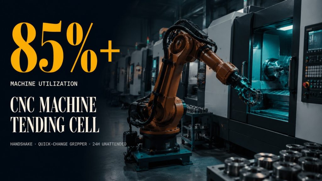 robotic cnc machine tending one operator multi machine hero 2
