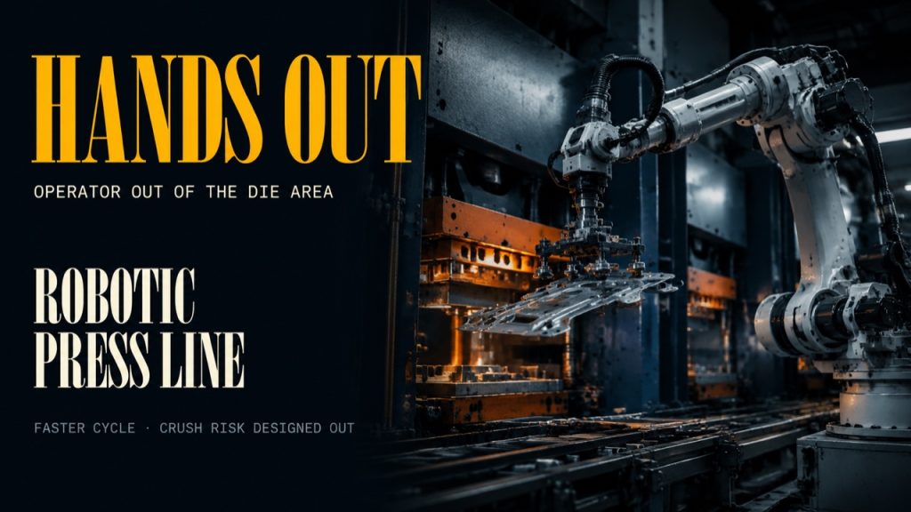 robotic press tending line cycle safety hero
