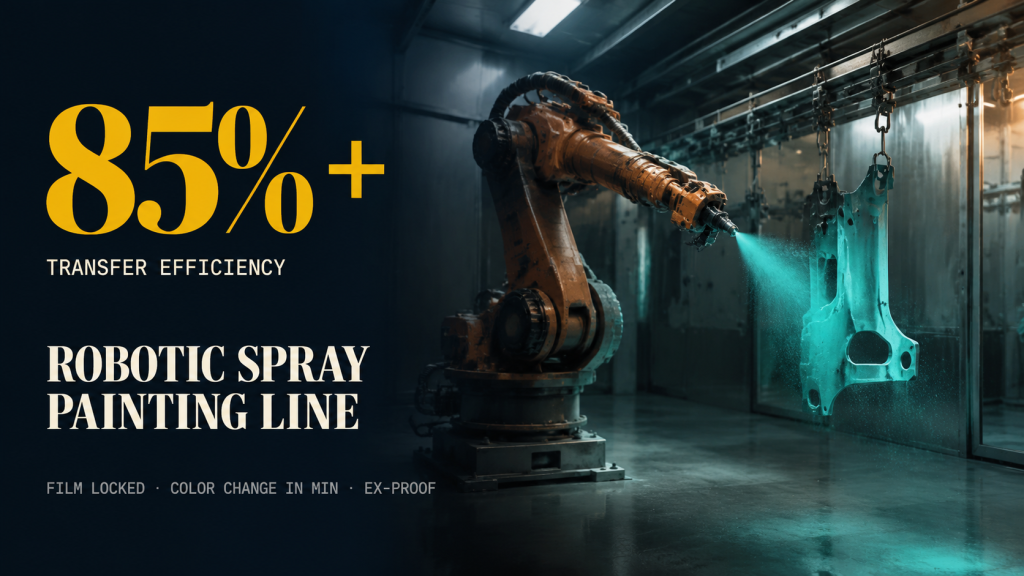robotic spray painting line transfer efficiency film build