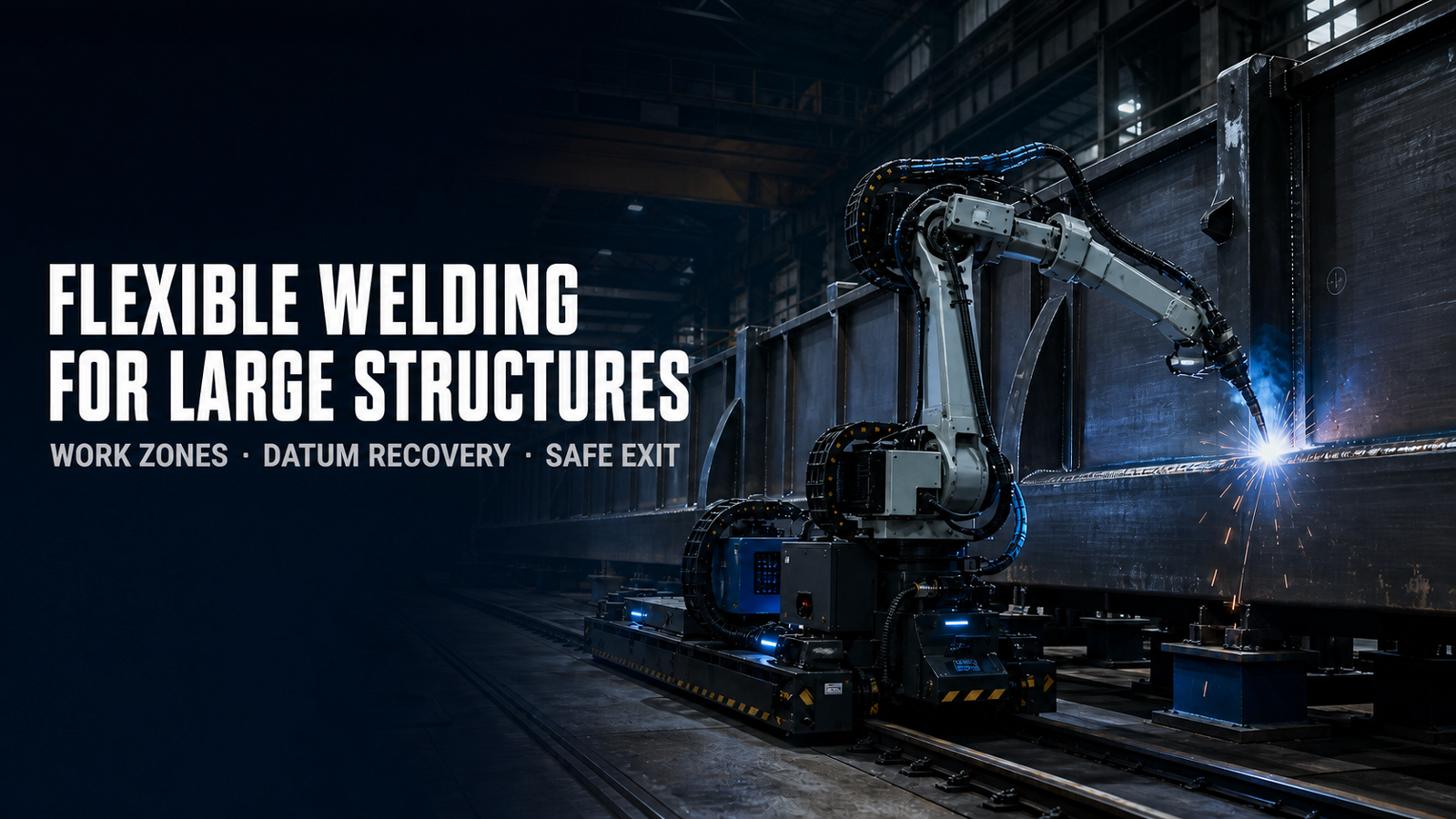 Editorial industrial automation illustration for Flexible Welding for Large Structures: Datum Recovery