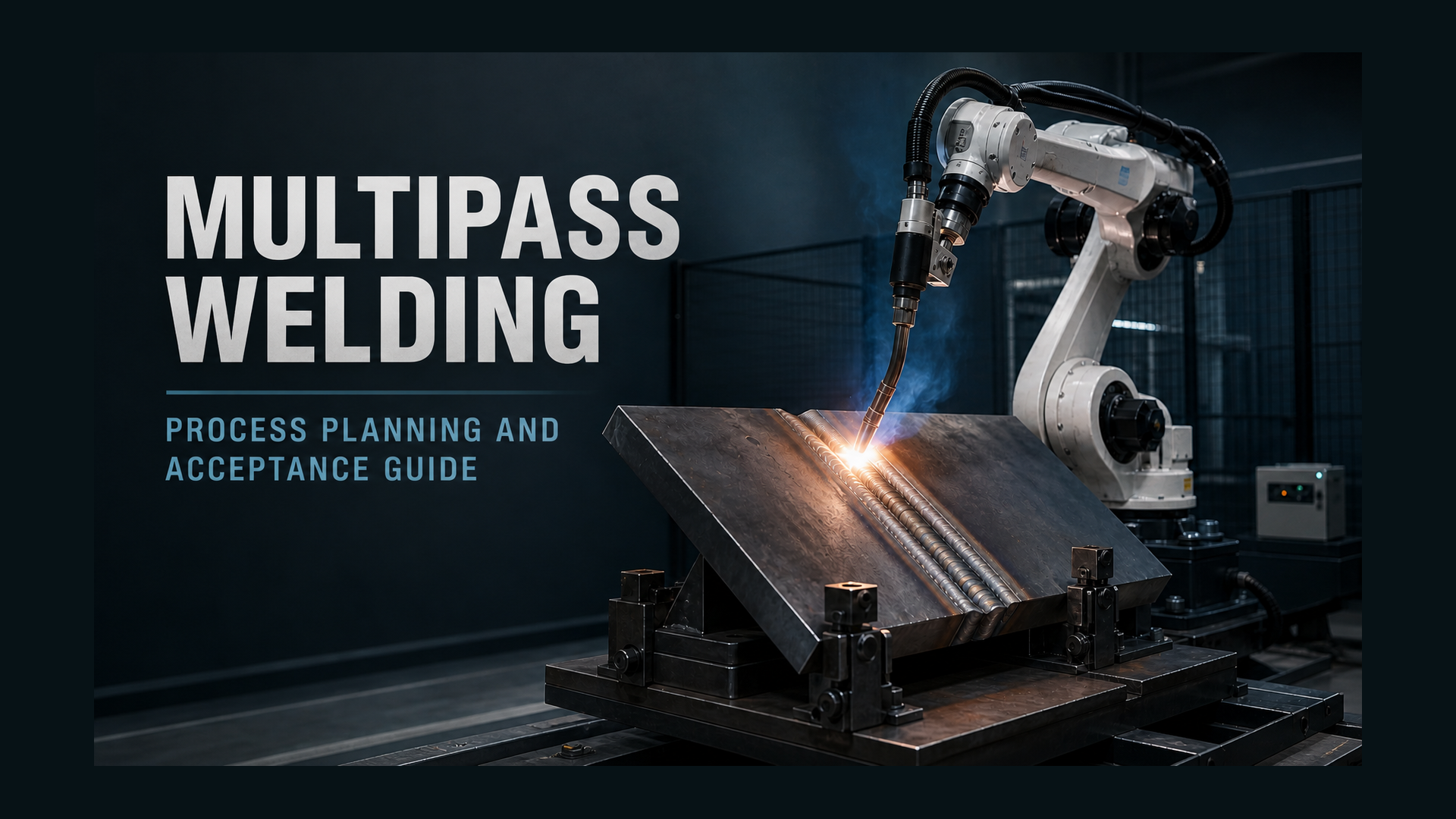 Editorial industrial automation illustration for Multipass Welding Process Planning for Robotic Cells