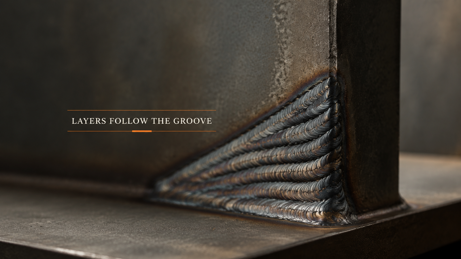 Editorial industrial automation illustration for Multi-Pass Welding on Medium-Thick Plate: Groove First
