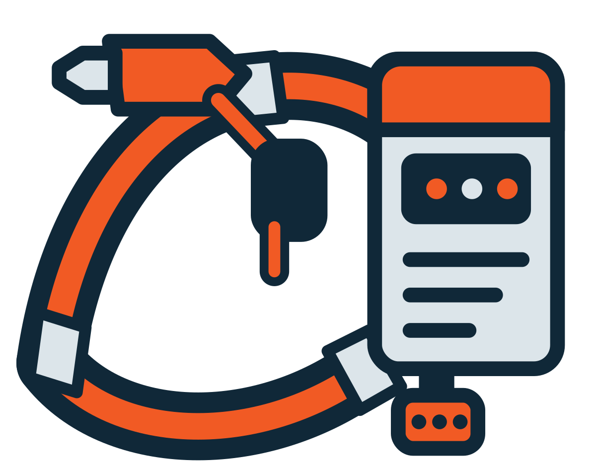 Flat industrial robot accessories system illustration