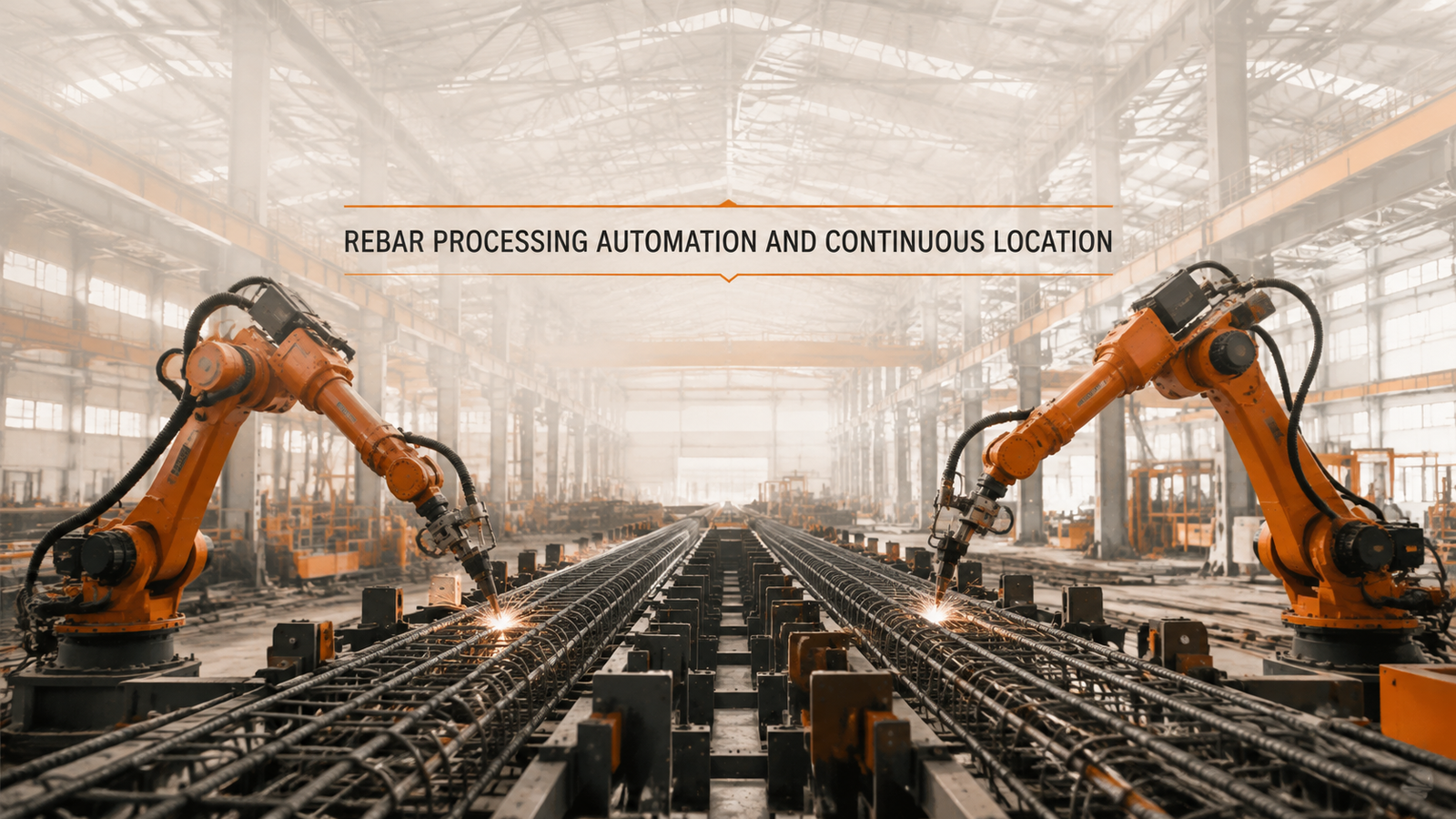 Editorial industrial automation illustration for Rebar Processing Automation: Locate Before Transfer