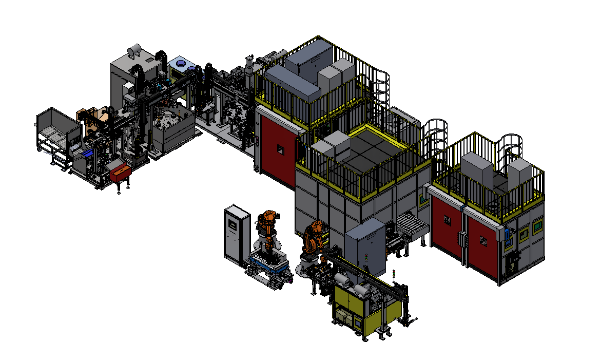 Isometric layout of the second shock absorber welding production line