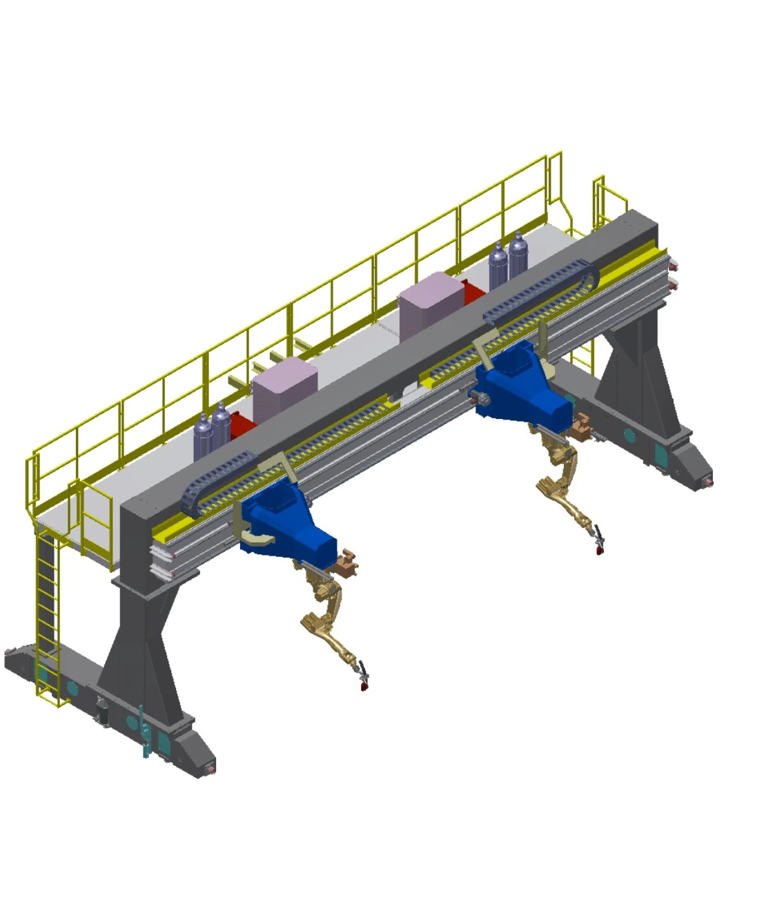 Inverted Gantry Welding System configuration rendering