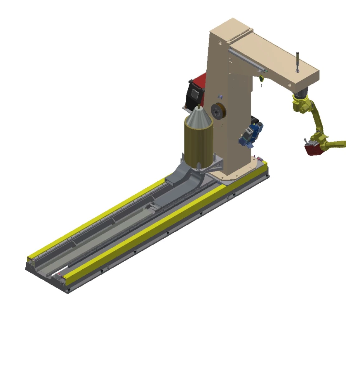 Inverted Ground-Rail Welding System configuration rendering