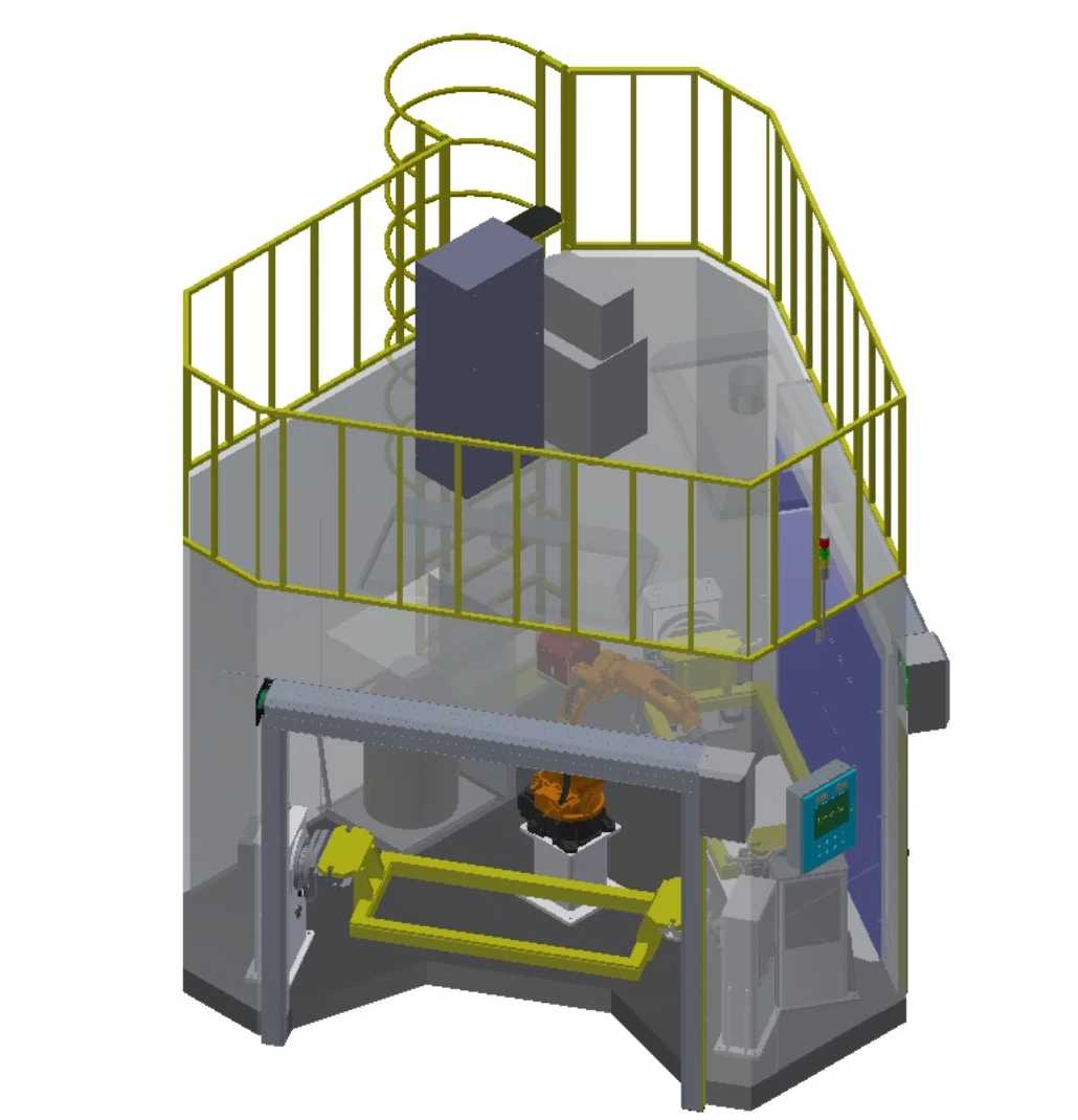 Dual-station wide flip cell configuration rendering