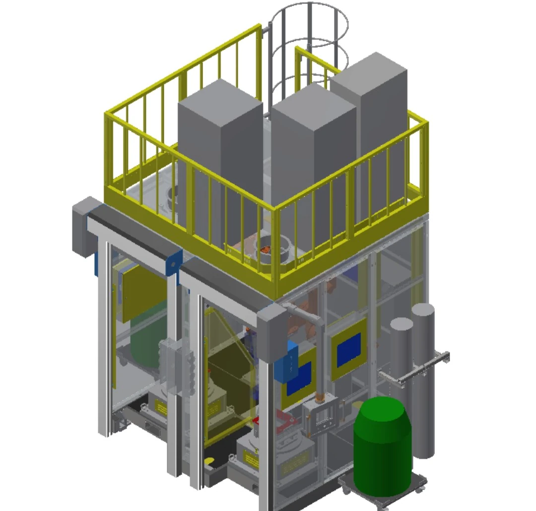 Twin-station horizontal rotary cell configuration rendering