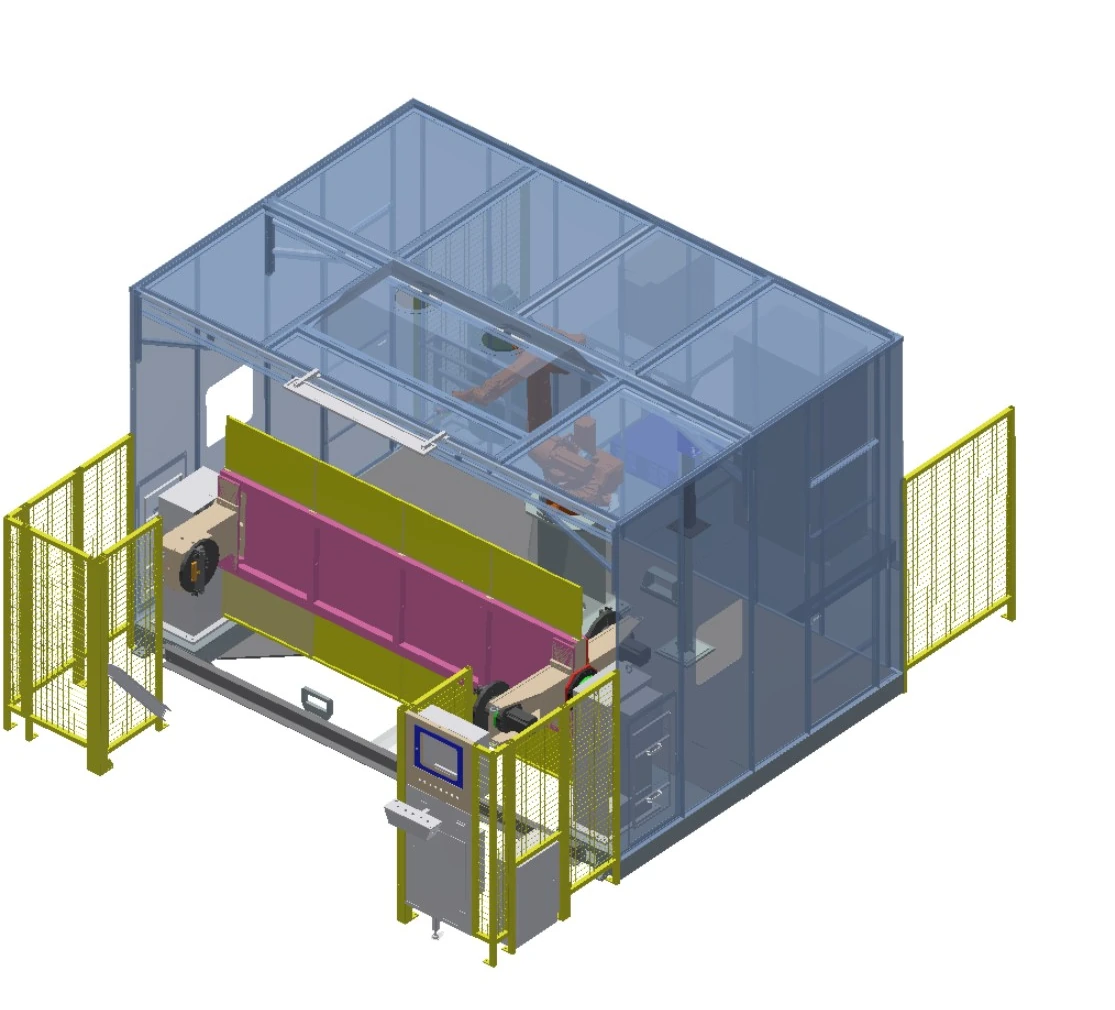 Vertical three-axis positioning cell configuration rendering