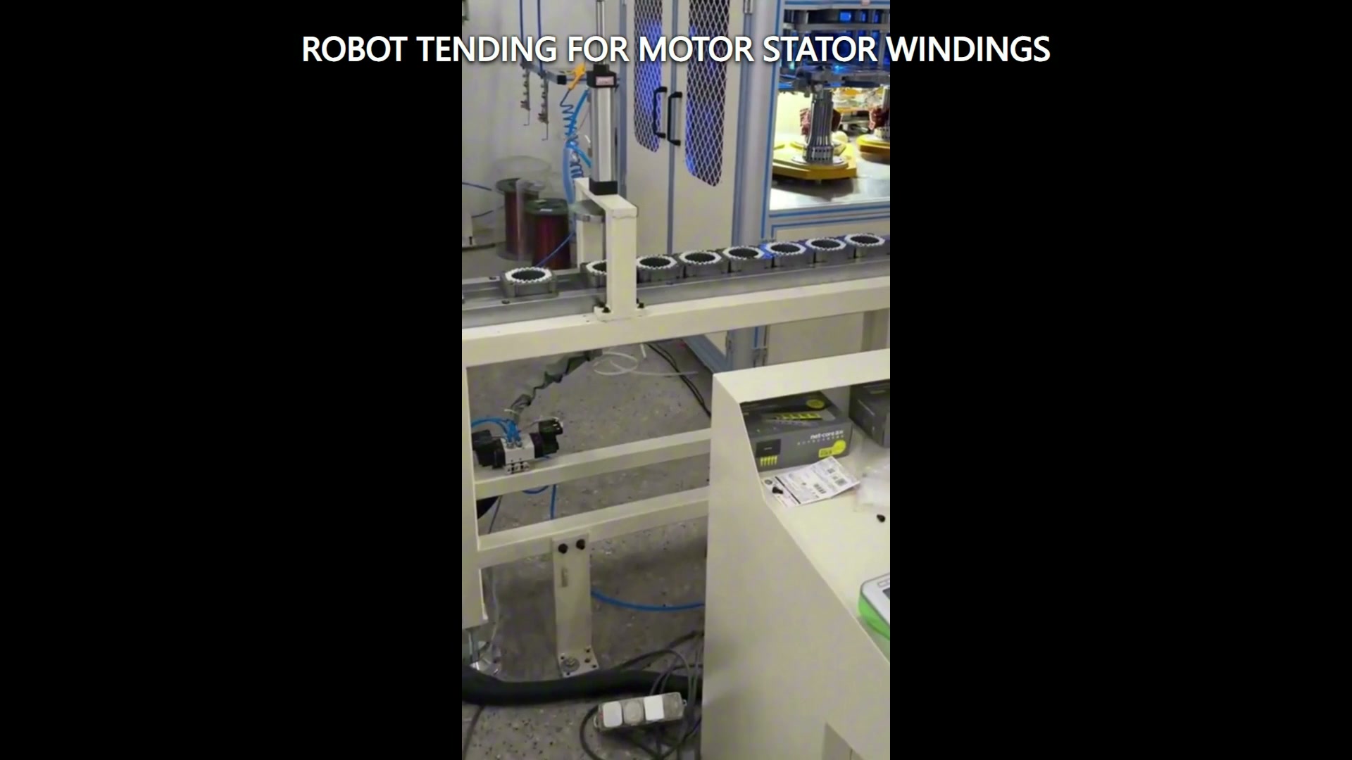 Ring-shaped work positions beside the enclosed equipment show why carrier and equipment interfaces need separate checks.